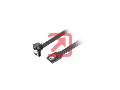 Кабел Lanberg SATA DATA III (6GB/S) F/F cable 50cm metal clips angled, black