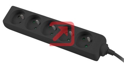 Разклонител Lanberg power strip 1.5m, 5 sockets, french quality-grade copper cable, black