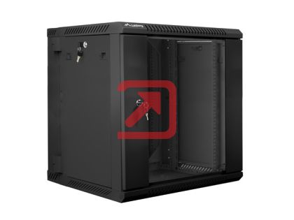 Комуникационен шкаф Lanberg rack cabinet 19" double-section wall-mount 12U / 600x600 for self-assembly (flat pack), black