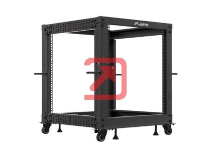 Комуникационен шкаф Lanberg open rack 19" 12U 600x600-1100 adjustable black