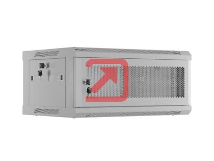 Комуникационен шкаф Lanberg rack cabinet 19" wall-mount 4U/600x450 with perforated door grey (flat pack)