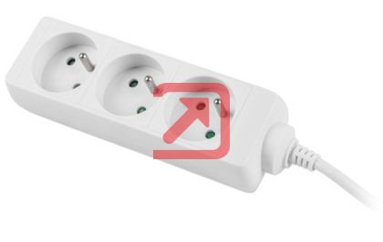 Разклонител Lanberg power strip 3m, 3 sockets, french quality-grade copper cable, white