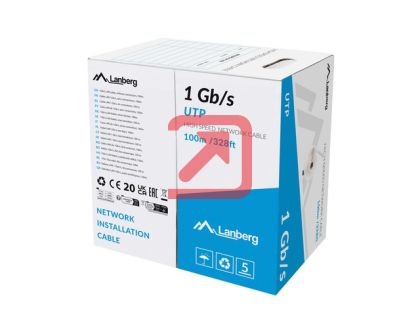 Кабел Lanberg LAN cable 1GB/s 100m solid cca grey