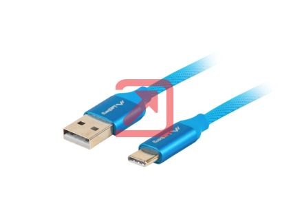 Кабел Lanberg USB-C(M) ->  USB-A (M) 2.0 cable 1.8m, blue QC 3.0 premium