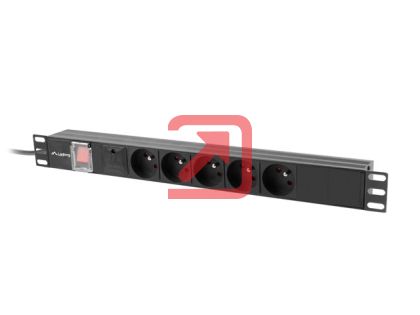 Разклонител Lanberg power distribution unit (pdu) 19" 1U 16a 2m 5x french outlets black