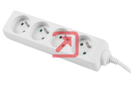 Разклонител Lanberg power strip 1.5m, 4 sockets, french quality-grade copper cable, white