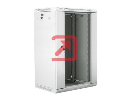 Комуникационен шкаф Lanberg rack cabinet 19" wall-mount 18U / 600x450 for self-assembly (flat pack), grey