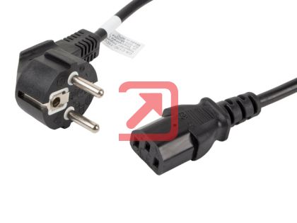 Кабел Lanberg CEE 7/7 -> IEC 320 C13 power cord 1.8m VDE, black