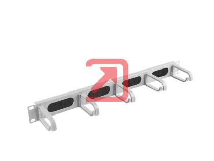 Аксесоар Lanberg 19" cable management AK-1203-S brush panel 5 rings- type b 1U, grey