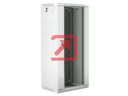 Комуникационен шкаф Lanberg rack cabinet 19" wall-mount 27U / 600x450 for self-assembly (flat pack), grey