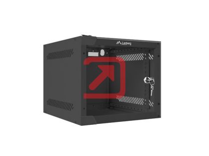 Комуникационен шкаф Lanberg rack cabinet 10" wall-mount 4U / 280x310 for self-assembly (flat pack), black