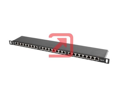 Пач панел Lanberg patch panel 24 port 0.5U CAT.6 shielded, black