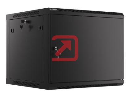Комуникационен шкаф Lanberg rack cabinet 19" wall-mount 9U/600x600 for self-assembly with metal door black (flat pack)