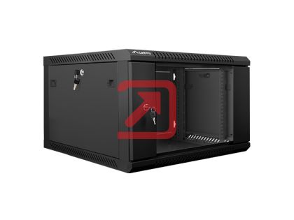 Комуникационен шкаф Lanberg rack cabinet 19" wall-mount 6U / 600x600 for self-assembly (flat pack), black