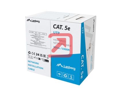 Кабел Lanberg LAN cable CAT.5e 305m solid cca grey fluke passed