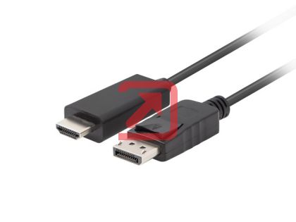 Кабел Lanberg display port (M) V1.1 -> HDMI (M) cable 1.8m, black