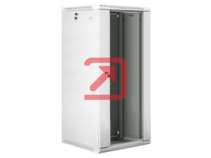 Комуникационен шкаф Lanberg rack cabinet 19" wall-mount 27U / 600x600 for self-assembly (flat pack), grey