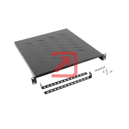 Аксесоар Lanberg 19" fixed shelf 1U / 483x500mm, max load capacity up to 25kg, black