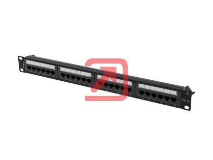 Пач панел Lanberg patch panel 24 port 1U 19" CAT.6a utp black