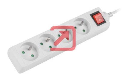Разклонител Lanberg power strip 1.5m, 4 sockets, french with circuit breaker quality-grade copper cable, white