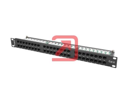 Пач панел Lanberg patch panel 48 port 1U CAT.6, black