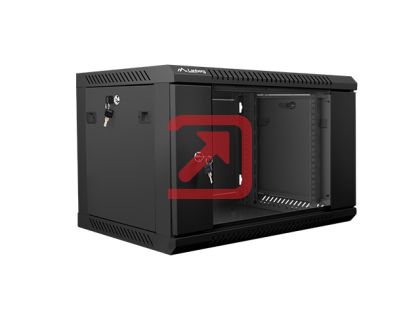 Комуникационен шкаф Lanberg rack cabinet 19" wall-mount 6U / 600x450 for self-assembly (flat pack), black