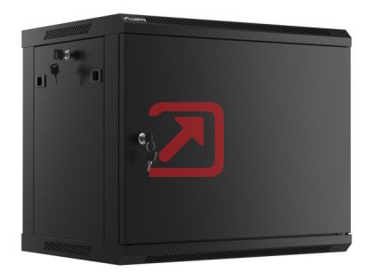 Комуникационен шкаф Lanberg rack cabinet 19" wall-mount 9U/600x450 for self-assembly with metal door  black (flat pack)