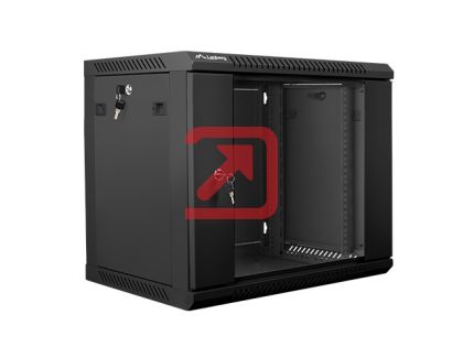 Комуникационен шкаф Lanberg rack cabinet 19" wall-mount 9U / 600x450 for self-assembly (flat pack), black