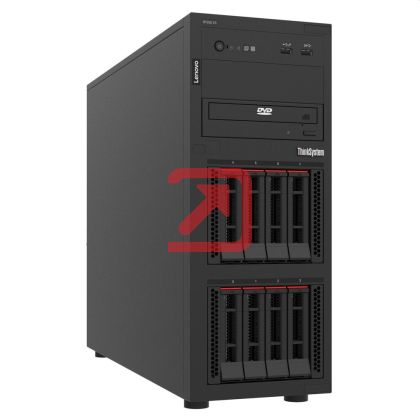 Сървър Lenovo ThinkSystem ST250 V3, Xeon E-2468 (8C 2.6GHz 16MB Cache/65W), 1x32GB, O/B, 2.5" HS (8), 5350-8i, HS 800W Titanium, XCC2 Platinum, No DVD