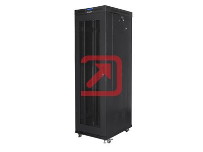 Комуникационен шкаф Lanberg rack cabinet 19" free-standing 42U/600x1000 (flat pack) with mesh door lcd black v2
