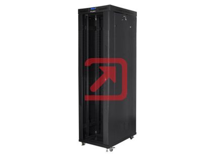 Комуникационен шкаф Lanberg rack cabinet 19" free-standing 47U/800x1000 (flat pack) with glass door lcd black v2