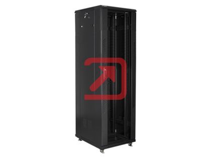 Комуникационен шкаф Lanberg rack cabinet 19" free-standing 42U / 600x800 self-assembly flat pack, black