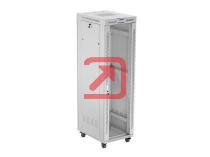 Комуникационен шкаф Lanberg rack cabinet 19" free-standing 42U/600x800 (flat pack) with glass door lcd grey v2