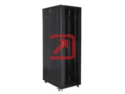 Комуникационен шкаф Lanberg rack cabinet 19" free-standing 42U / 800x1000 self-assembly flat pack, black