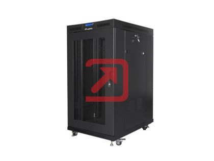 Комуникационен шкаф Lanberg rack cabinet 19" free-standing 22U/800x1000 (flat pack) with mesh door lcd black v2