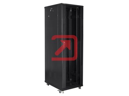 Комуникационен шкаф Lanberg rack cabinet 19" free-standing 42U / 600x1000 self-assembly flat pack, black