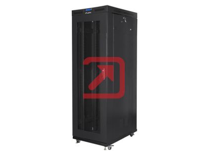 Комуникационен шкаф Lanberg rack cabinet 19" free-standing 27U/800x1200 (flat pack) with mesh door lcd black