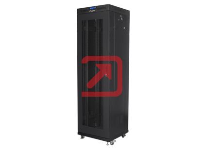 Комуникационен шкаф Lanberg rack cabinet 19" free-standing 42U/600x600 (flat pack) with mesh door lcd black v2
