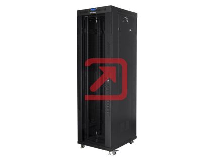Комуникационен шкаф Lanberg rack cabinet 19" free-standing 42U/600x800 (flat pack) with glass door lcd black v2
