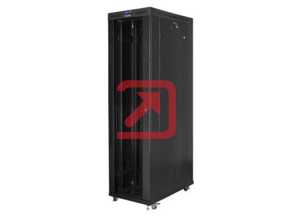 Комуникационен шкаф Lanberg rack cabinet 19" free-standing 47U/800x1200 (flat pack) with glass door lcd black v2