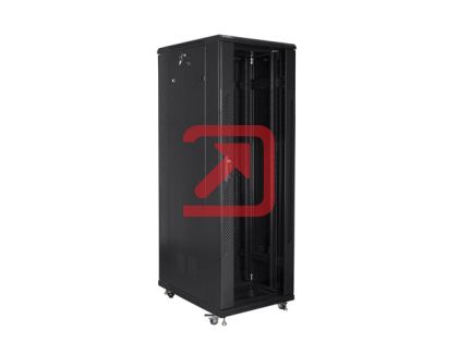 Комуникационен шкаф Lanberg rack cabinet 19" free-standing 47U / 800x800 self-assembly flat pack, black