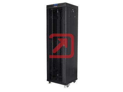 Комуникационен шкаф Lanberg rack cabinet 19" free-standing 42U/600x600 (flat pack) with glass door lcd black v2