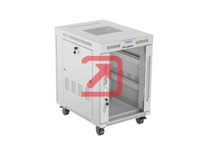 Комуникационен шкаф Lanberg rack cabinet 19" free-standing 15U/600x800 (flat pack) with glass door lcd grey v2