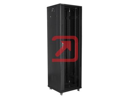 Комуникационен шкаф Lanberg rack cabinet 19" free-standing 42U / 600x600 self-assembly flat pack, black