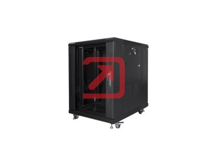 Комуникационен шкаф Lanberg rack cabinet 19" free-standing 15U/600x800 (flat pack) black