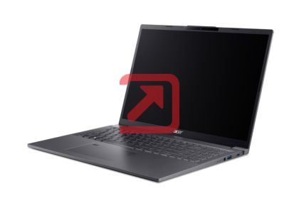 Лаптоп Acer Aspire 16, A16-71M-70ER,Intel Core Ultra 7 155H (up to 4.80GHz, 24MB), 16" WUXGA+ (2048x1280) OLED Adobe&DCI-P3 100%, 400nit, 1*16GB DDR5X 4600MHz, 512GB PCIe NVMe SSD, Intel UMA, FHD Cam, WiFi 6E, BT 6E, Backlit Kbd, No OS, Steel Gray