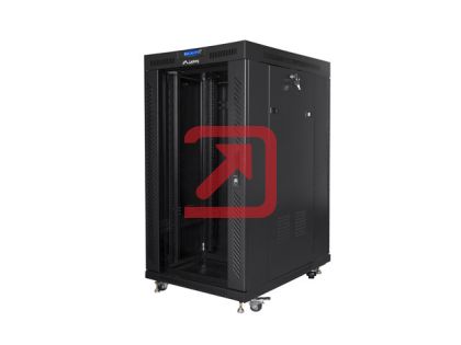 Комуникационен шкаф Lanberg rack cabinet 19" free-standing 22U/800x1000 (flat pack) with mesh door lcd black v2