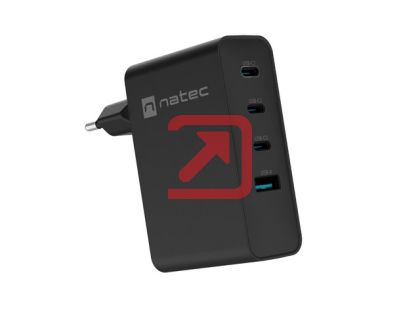 Адаптер Natec USB Charger Ribera 3X USB-C + 1x USB-A 100W, Black