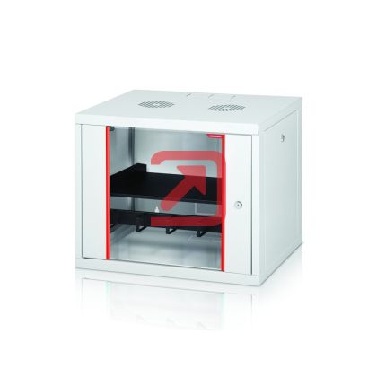 Комуникационен шкаф Formrack 19" Wall Mounted rack 12U 555/450mm, removable locking sides, height: 593mm, loading capacity: 100kg., tempered glass door, 19" front rails (back rails optionable)