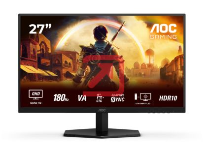Монитор AOC Q27G42XNE, 27" Fast VA WLED, 2560x1440@180Hz, 1ms GtG, 0.5ms  MPRT, 300cd m/2, 5000:1, 80M:1 DCR, Adaptive Sync, FlickerFree, Low Blue Light, 2Wx2, Tilt, 2xHDMI, DP